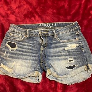 Aeropostale ripped jean shorts